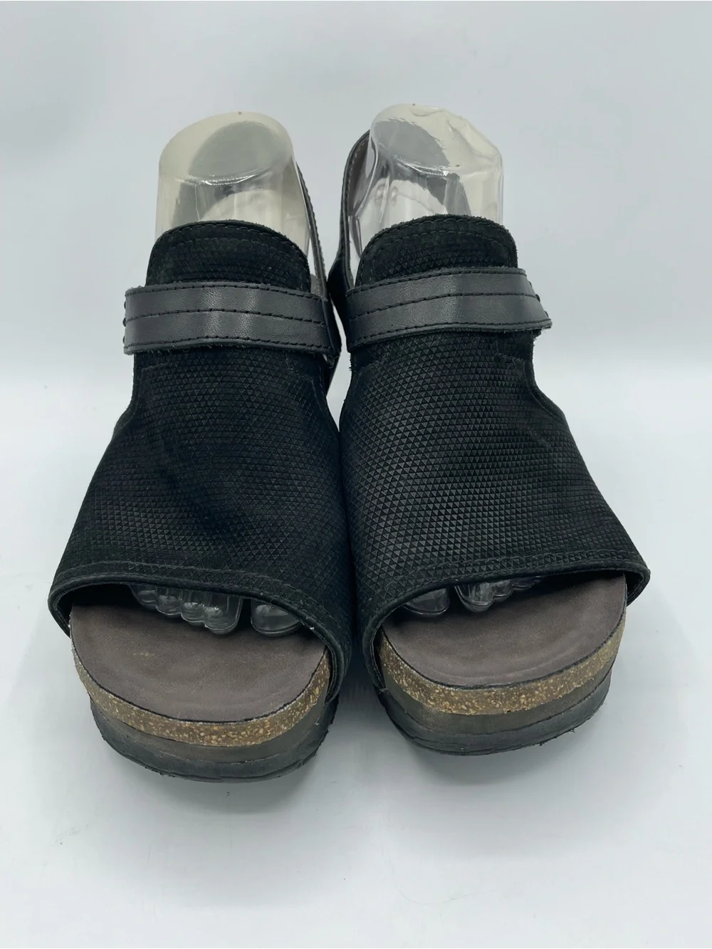 OTBT Waypoint Black Leather Wedge Boho Sandals - Comfortable Open-ToDesign